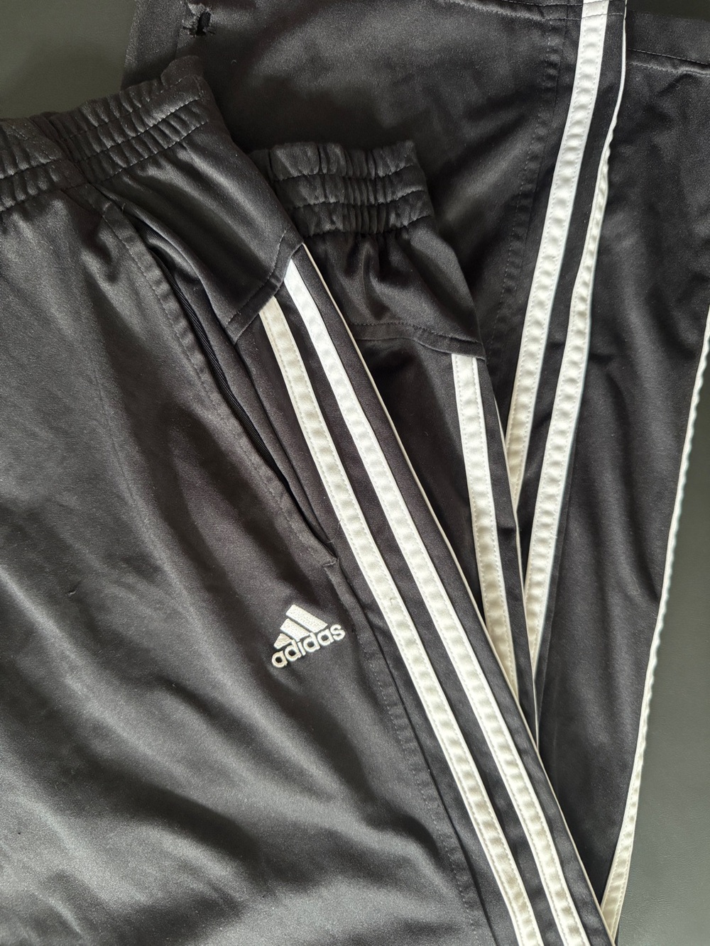 adidas Black Joggers with White 3-Stripe Detail